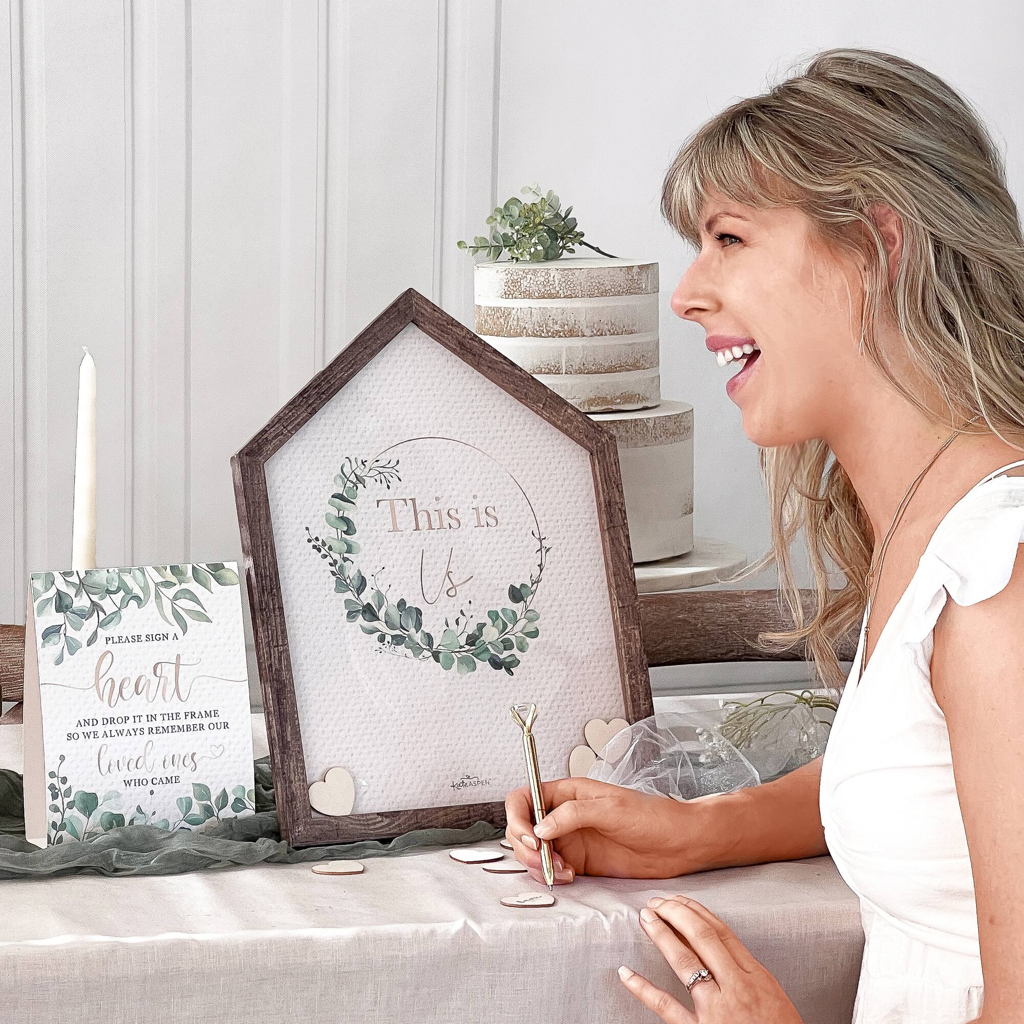 Kate Aspen® Modern Rustic House Shape Wedding Guest Book Alternative